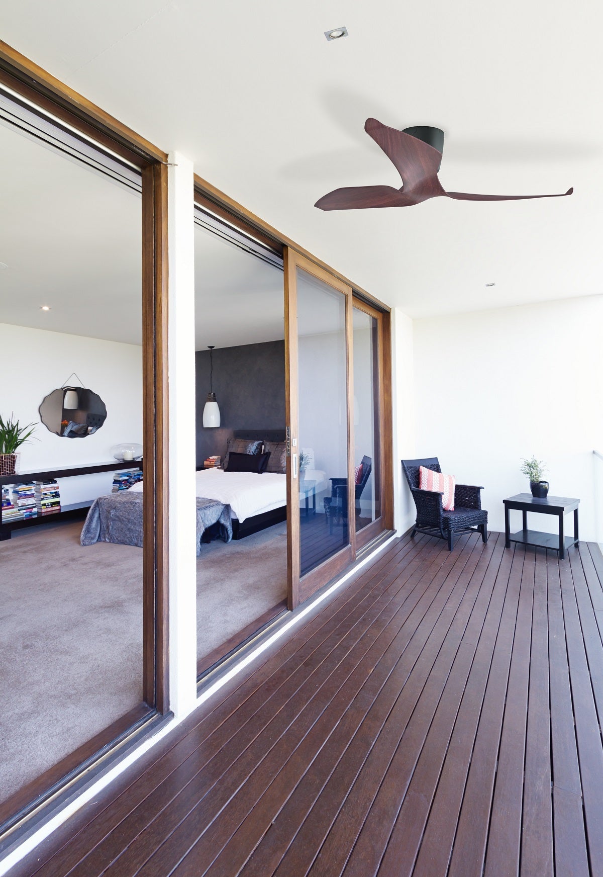 FR3 ceiling fan dark timber patio | Aeratron Ceiling Fans