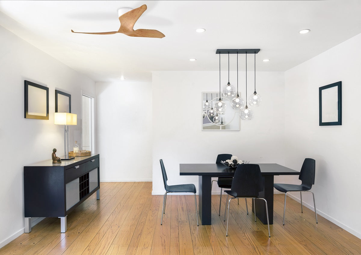 FR3 Ceiling Fan light timber dining room | Aeratron Ceiling Fans
